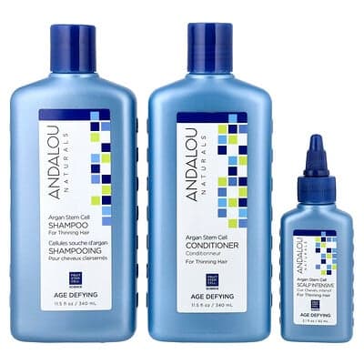 Andalou Naturals, Argan Stem Cell, Thinning Hair System, Age Defying, 3 Piece Kit