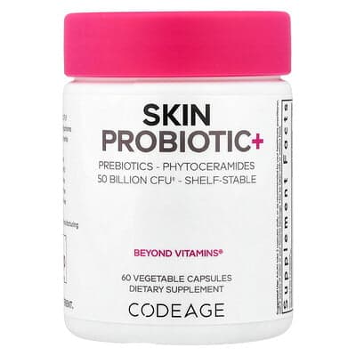 Codeage, Skin Probiotic+, 60 Vegetable Capsules