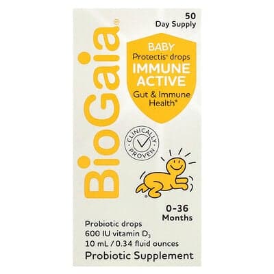 BioGaia, Baby Protectis Drops, Immune Active, 0-36 Months, 0.34 fl oz (10 ml)