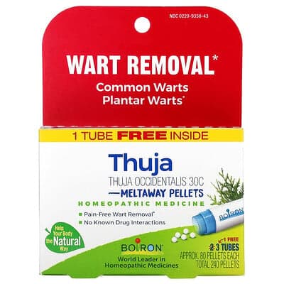 Boiron, Thuja Occidentalis, 30C, 3 Tubes, 80 Pellets Each