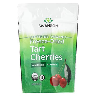 Swanson Vitamins, Certified Organic Freeze-Dried Tart Cherries, 2 oz (56 g)